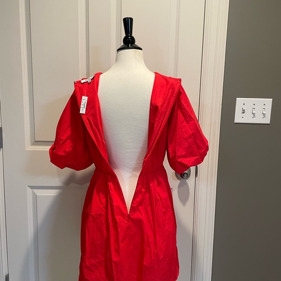 Madewell Poplin Dress Size 0 Red - Picture 12 of 14